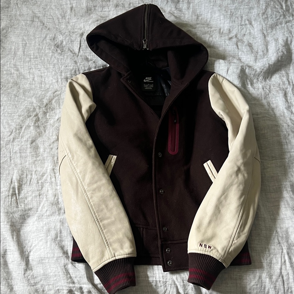 Nike NSW Destroyer Bomber Wool and leather jacket - Picture 6 of 8